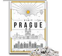 Puzzle da 1000 pezzi per adolescenti e adulti Praga Repubblica Ceca, gioco intellettuale giocattolo che rafforza l'amore tra coppie per età 14+ 75x100cm