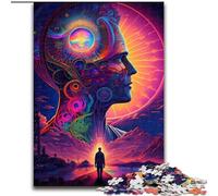 Puzzle da 1000 pezzi per adolescenti e adulti, psichedelici, antistress, sfide difficili, regali di Babbo Natale segreto (dimensioni 50x75cm)