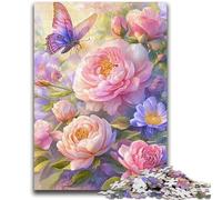Puzzle da 1000 pezzi per adolescenti e adulti, puzzle con fiori e farfalle per adolescenti, ideali come regali per tutta la famiglia dai 14 anni in su (26x38cm)