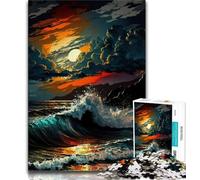 Puzzle da 1000 pezzi per adolescenti e adulti, puzzle dell'oceano in tempesta per adolescenti, giochi educativi, decorazioni da parete, regali unici per compleanno e Natale (dimensioni 75x50cm)