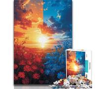 Puzzle da 1000 pezzi per adolescenti e adulti, puzzle di ghiaccio e fuoco, cielo, giocattoli, giochi educativi, antistress, regali unici per compleanni e compleanni (dimensioni 75x50cm)