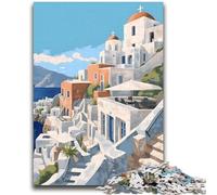Puzzle da 1000 pezzi per adolescenti e adulti, puzzle di viaggio a Santorini, Grecia, per adulti, ideali come regalo per tutta la famiglia dai 14 anni in su (50x75cm)