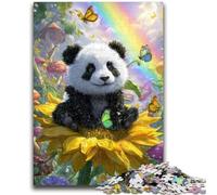 Puzzle da 1000 pezzi per adolescenti e adulti, puzzle Girasole Panda per adolescenti, per giochi di ruolo impegnativi e giochi in famiglia (75x50cm)
