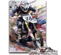 Puzzle da 1000 pezzi per adolescenti e adulti, puzzle per adolescenti con motociclette ad acquerello, per giochi di ruolo impegnativi e giochi in famiglia (26x38cm)