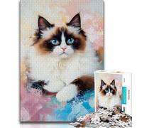 Puzzle da 1000 pezzi per adolescenti e adulti puzzle per adulti con gatto Ragdoll per ammazzare il tempo durante le vacanze con pezzi completamente interconnessi e di forma casuale 75x50cm