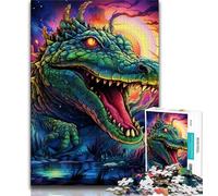 Puzzle da 1000 pezzi per adolescenti e adulti, puzzle psichedelici con coccodrillo del Nilo per adulti, gioco per famiglie, antistress, sfida difficile, adatto alle coppie (dimensioni 38x26cm)