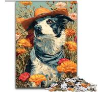 Puzzle da 1000 pezzi per adolescenti e adulti,raffigurante cani da cowgirl tra i fiori di campo,per bambini dai 14 anni in su,ideale come regalo per tutta la famiglia e gli amici (dimensioni 26x38cm)