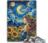 Puzzle da 1000 pezzi per adolescenti e adulti, ragazza girasole, design vivace e unico, esperienza di gioco rilassante e stimolante, 26x38cm