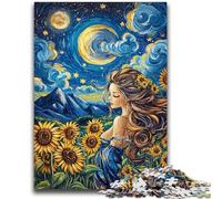 Puzzle da 1000 pezzi per adolescenti e adulti, ragazza girasole, design vivace e unico, esperienza di puzzle rilassante e stimolante, 50x75cm