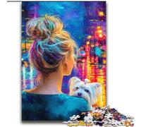 Puzzle da 1000 pezzi per adolescenti e adulti, ragazze e cani, giocattoli educativi per imparare i giochi per la famiglia migliorano l'amore tra le coppie, 38 x 52 cm