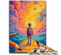 Puzzle da 1000 pezzi per adolescenti e adulti, ragazzo che va a scuola, antistress, sfida difficile, adatto per la decorazione della scrivania, 50x75cm