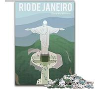 Puzzle da 1000 pezzi per adolescenti e adulti Rio de Janeiro, gioco intellettuale giocattolo che rafforza l'amore tra coppie dai 14 anni in su, 26x38cm