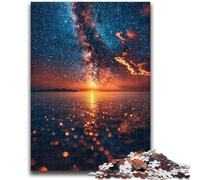 Puzzle da 1000 pezzi per adolescenti e adulti, scena notturna sulla spiaggia Difficile da completare ma divertente e umoristico Regalo di compleanno, regali, arte murale 50x75cm