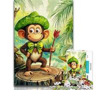 Puzzle da 1000 pezzi per adolescenti e adulti,scimmia viaggiatrice,puzzle da 1000 pezzi,antistress,per ammazzare il tempo durante le vacanze,lista dei desideri con Babbo Natale (dimensioni 75x50cm)