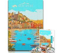 Puzzle da 1000 pezzi per adolescenti e adulti, Spagna, Alicante, giocattoli, giochi educativi, antistress, lista dei desideri con Babbo Natale, 38x26cm