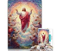 Puzzle da 1000 pezzi per adolescenti e adulti sull'arte di Gesù, per ammazzare il tempo durante le vacanze, con poster abbinato e foglio di quiz 38x26cm