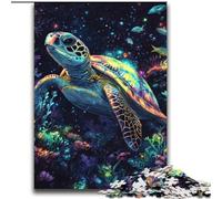 Puzzle da 1000 pezzi per adolescenti e adulti, tartarughe marine, per ammazzare il tempo durante le vacanze, con poster abbinato e foglio di quiz, 38x52cm