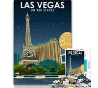 Puzzle da 1000 pezzi per adolescenti e adulti, tema: Las Vegas, USA, viaggio, sfida difficile, antistress, migliora l'amore tra coppie, 38x26cm