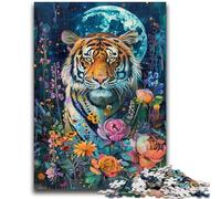 Puzzle da 1000 pezzi per adolescenti e adulti, Tiger Under The Moon, antistress, sfida difficile, ideale come regalo per tutta la famiglia, 50x75cm