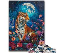 Puzzle da 1000 pezzi per adolescenti e adulti, tigre sotto la luna, antistress, sfida difficile, decorazioni e regali unici per la casa, 50x75cm