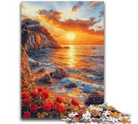 Puzzle da 1000 pezzi per adolescenti e adulti Tramonto sul mare Design vivace e unico Esperienza di puzzle rilassante e stimolante 50x75cm