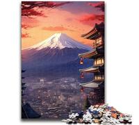 Puzzle da 1000 pezzi per adolescenti e adulti, tramonto sul Monte Fuji, puzzle per adolescenti, per giochi di ruolo impegnativi e giochi in famiglia (26x38cm)