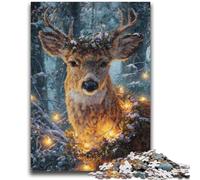 Puzzle da 1000 pezzi per adolescenti e adulti, un elegante giocattolo per l'intrattenimento in famiglia a forma di cervo, con poster abbinato e foglio di quiz 50x75cm