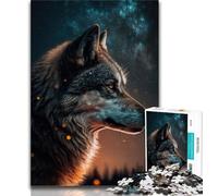 Puzzle da 1000 pezzi per adolescenti e adulti Un lupo nel cielo stellato 1000 pezzi per adulti antistress per ammazzare il tempo durante le vacanze interazione genitore-figlio 38x26cm