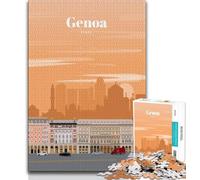 Puzzle da 1000 pezzi per adolescenti e adulti, viaggio a Genova, sfida difficile antistress, ideale come regalo per tutta la famiglia (75x50cm)