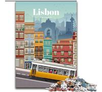 Puzzle da 1000 pezzi per adolescenti e adulti Viaggio a Lisbona, gioco intellettuale giocattolo che rafforza l'amore tra coppie per età 14+ 50x75cm