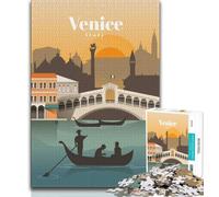 Puzzle da 1000 pezzi per adolescenti e adulti Viaggio a Venezia, sfida difficile antistress, ideale come regalo per tutta la famiglia (38x26cm)