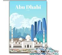 Puzzle da 1000 pezzi per adolescenti e adulti Viaggio ad Abu Dhabi, giocattolo educativo intellettuale decomprimente, regalo di compleanno, regali, arte murale 26x38cm