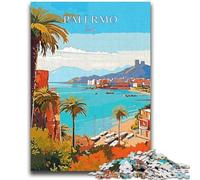 Puzzle da 1000 pezzi per adolescenti e adulti, viaggio in Italia a Palermo, 1000 pezzi per adulti, ideali come regalo per tutta la famiglia dai 14 anni in su (26x38cm)