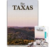 Puzzle da 1000 pezzi per adolescenti e adulti Visita il Texas, per una sfida di gioco educativo, un'offerta regalo per tutta la famiglia (75x50cm)