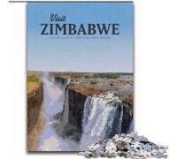 Puzzle da 1000 pezzi per adolescenti e adulti Visita lo Zimbabwe, gioco intellettuale giocattolo che rafforza l'amore tra le coppie per età 14+ 50x75cm
