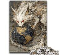 Puzzle da 1000 pezzi per adolescenti e adulti, Volpe bianca e Terra, antistress, per trascorrere il tempo libero a casa, lista dei desideri con Babbo Natale, 26x38cm