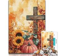 Puzzle da 1000 pezzi per adolescenti e adulti, zucca a forma di croce, 1000 pezzi per adulti, antistress, sfida difficile, adatto per la decorazione della scrivania (dimensioni 75x50cm)