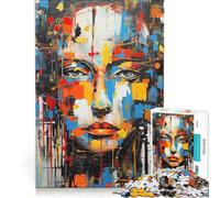 Puzzle da 1000 pezzi per adolescenti e donne con pittura astratta gioco pratico ideale per passare il tempo durante le vacanze compleanno e Natale 50x75cm