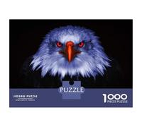 Puzzle Da 1000 Pezzi Per Adolescenti Eagle with Red Eyes on Black Puzzle Per Adulti Gioco Per Famiglie Decorazione Perfetta Attività Divertenti A Casa 52x38cm/1000pcs