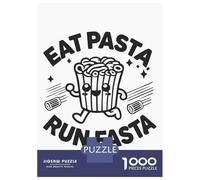 Puzzle Da 1000 Pezzi Per Adolescenti Eat Pasta Run Fasta - Funny Kawaii Running Pasta Puzzle Per Adolescenti Gioco Pratico Un'opera D'arte Regali Unici Per Compleanno E Natale 70x50cm/1000pcs