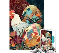 Puzzle da 1000 pezzi per adolescenti eclettico boho galline e uova puzzle per adulti giochi rilassanti decorazione da parete aiuta ad allenare il cervello (dimensioni 38x26cm)