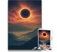 Puzzle da 1000 pezzi per adolescenti Eclissi solare sulle montagne Gioco educativo per famiglie Sfida difficile Regalo di compleanno Dimensioni 50x75cm