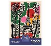 Puzzle Da 1000 Pezzi Per Adolescenti Eiffel Tower Paris Art Puzzle Per Adulti Giochi Per Famiglie Migliora La Memoria Regalo Di Compleanno, Regali, 52x38cm/1000pcs