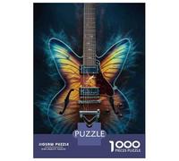 Puzzle Da 1000 Pezzi Per Adolescenti Electric Guitar with Butterfly Wings Puzzle Per Adulti Gioco Per Famiglie Un'opera D'arte Regali Unici Per Compleanni E Occasioni Speciali 38x26cm/1000pcs