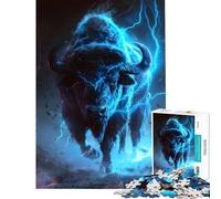 Puzzle da 1000 pezzi per adolescenti "Electrified Buffalo Charge" giochi per famiglie giocattoli educativi regalo per compleanni attività per famiglie (dimensioni 38x26cm)