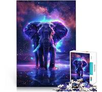 Puzzle da 1000 pezzi per adolescenti Elefante Animale Spaziale Riduzione dello stress interessante Adatto per la decorazione del desktop 52x38cm