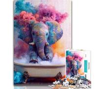 Puzzle da 1000 pezzi per adolescenti Elefante che fa il bagno 1000 pezzi per adolescenti regali di Babbo Natale segreto per età 14 anni in su 75x50cm