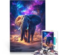 Puzzle da 1000 pezzi per adolescenti Elefante cosmico in un paesaggio spaziale Regali di giochi impegnativi Decorazione della casa 75x50cm