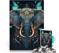 Puzzle da 1000 pezzi per adolescenti Elefante magico della giungla Difficile Duro Decorazione murale Regali unici per compleanno e Natale 38x26cm