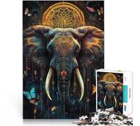 Puzzle da 1000 pezzi per adolescenti Elefante magico della giungla Taglio di precisione con pezzi completamente interconnessi di forma casuale 75x50cm